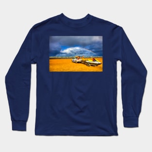 Double Rainbow Over Perranporth RNLI Lifeguard Long Sleeve T-Shirt